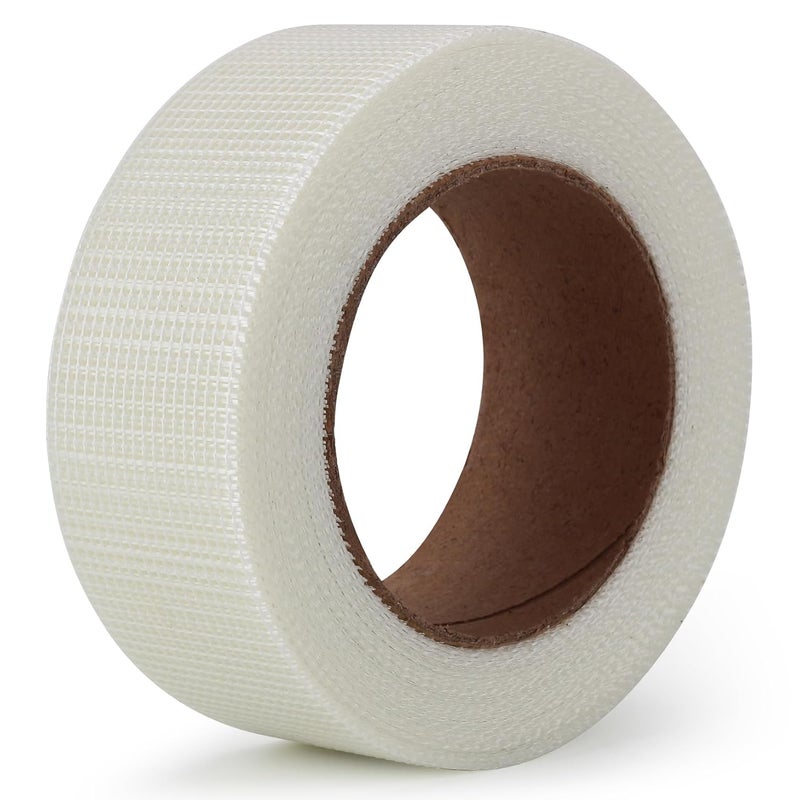 LLPT Drywall Repair Fiberglass Joint Tape 2” x 100 Ft Industrial Grade Extra Strength Fiber Mesh Heavy Duty Self Adhesive for Seam Patch Wall Crack Seam Repair Color White (DRF210) - Image 1